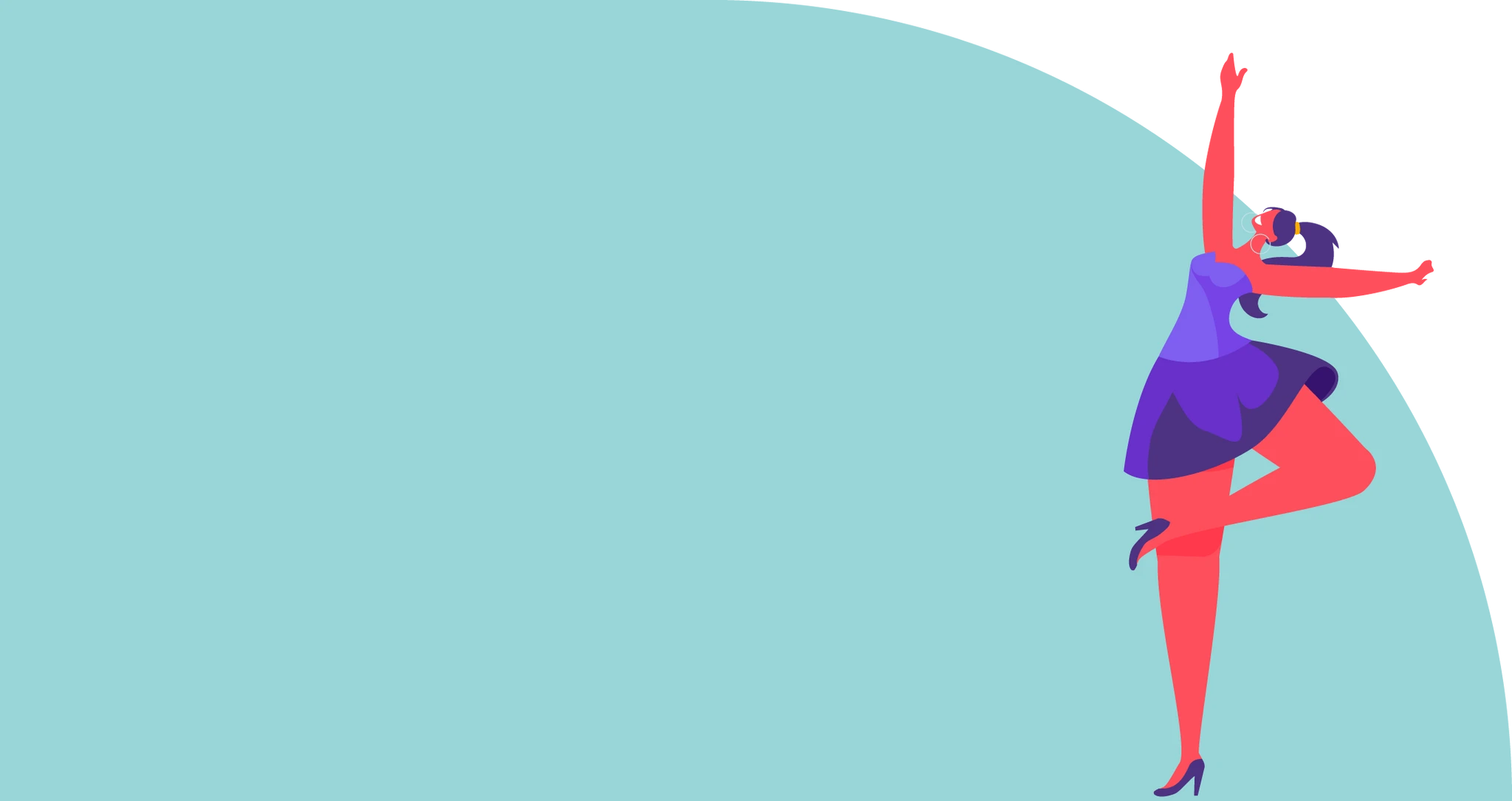Illustration of woman dancing in heels