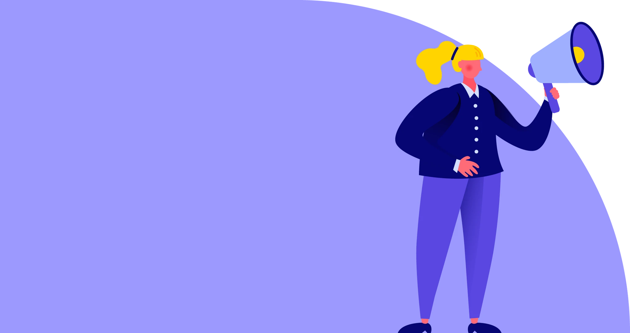 Illustration of woman holding a megaphone