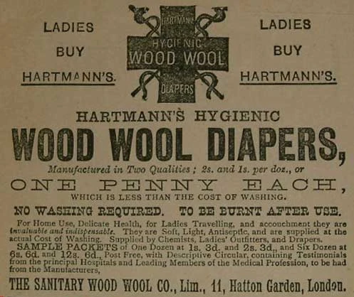 Ad of Hartmann's Disposable Menstrual Napkin