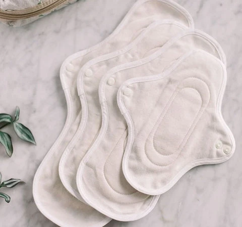 Four hannahpads with the patterned side down