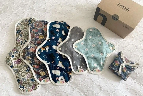 An assortment of hannahpads in different patterns