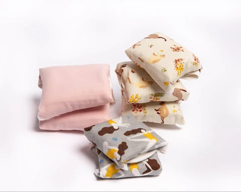 Close up of clean and folded hannahpads